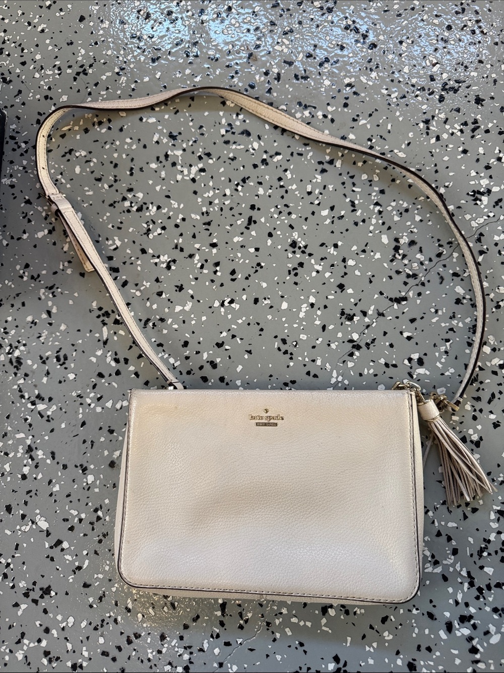 kate spade Pearl Leather Crossbody with Tassel